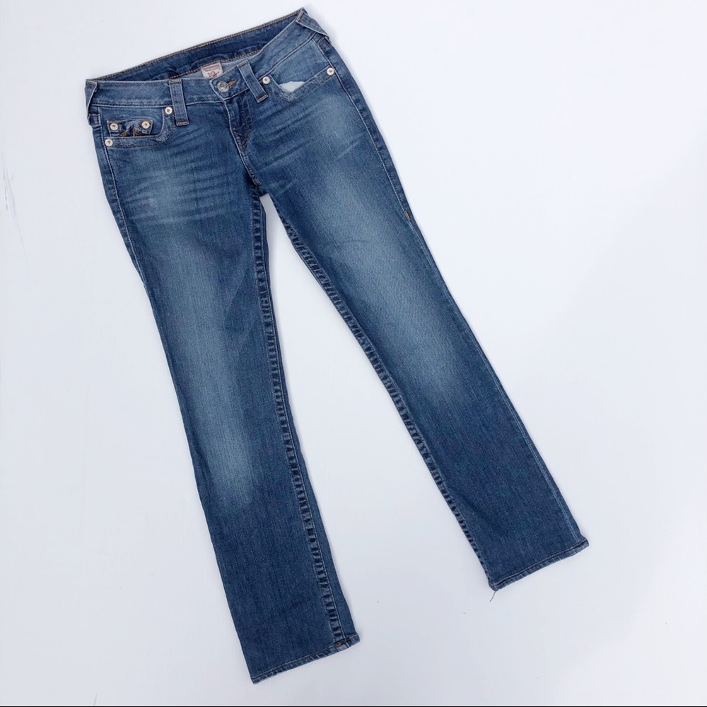 True Religion Straight Leg Blue Denim Jeans